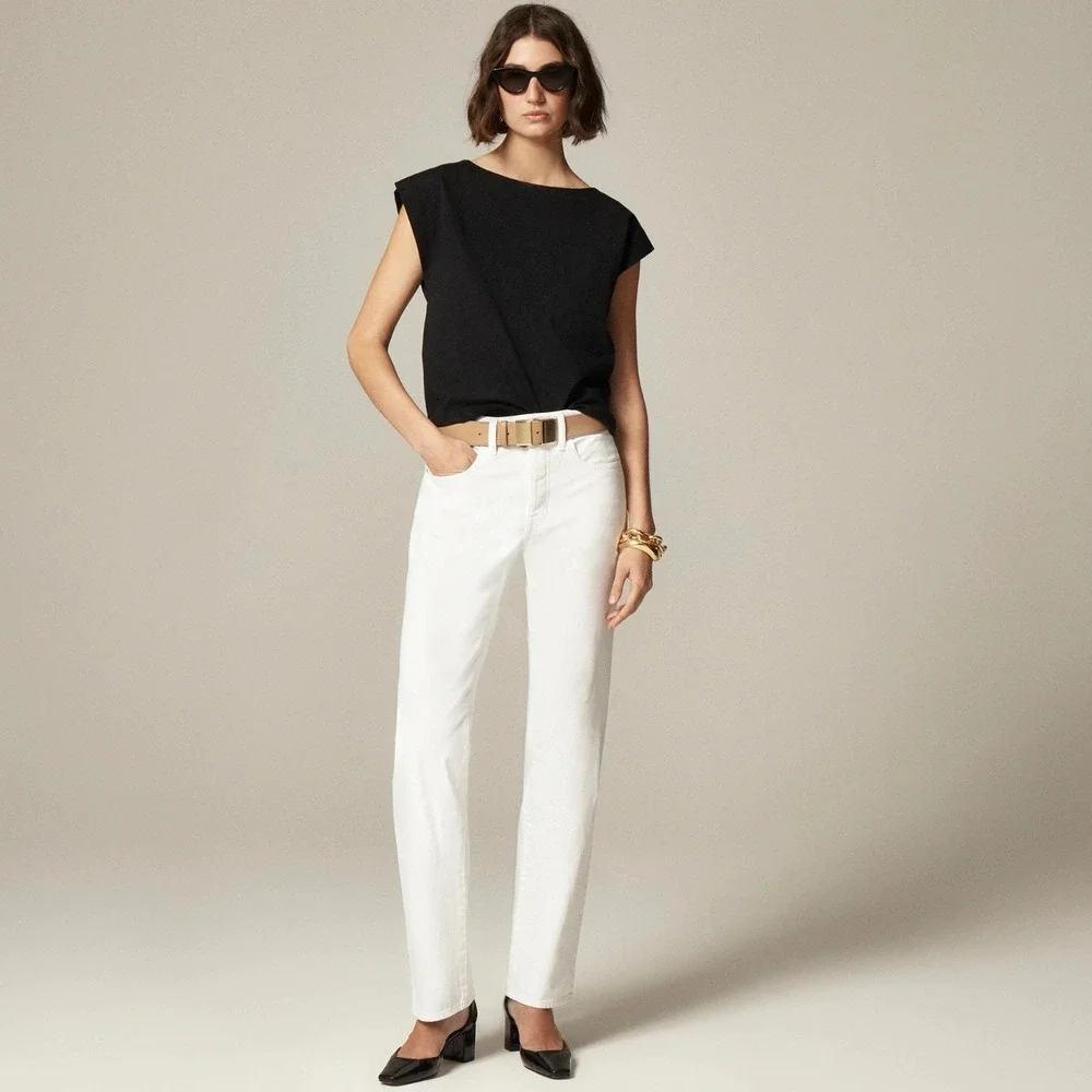 J. Crew '84 Slouchy Jean Womens 29P White‎ Preppy Classic Polished Coastal NWT